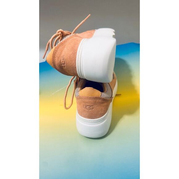 UGG Treadlite Womens Marin Mega Lace-Up Platform Sneakers Beige Mesh Lining - Picture 8 of 16